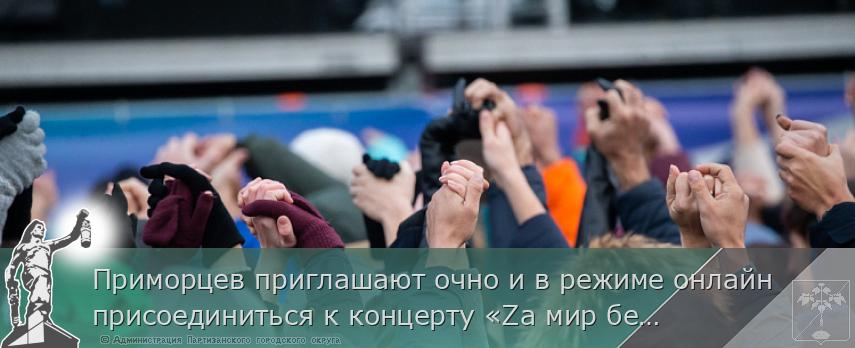 Приморцев приглашают очно и в режиме онлайн присоединиться к концерту «Zа мир без нацизма!», сообщает www.primorsky.ru